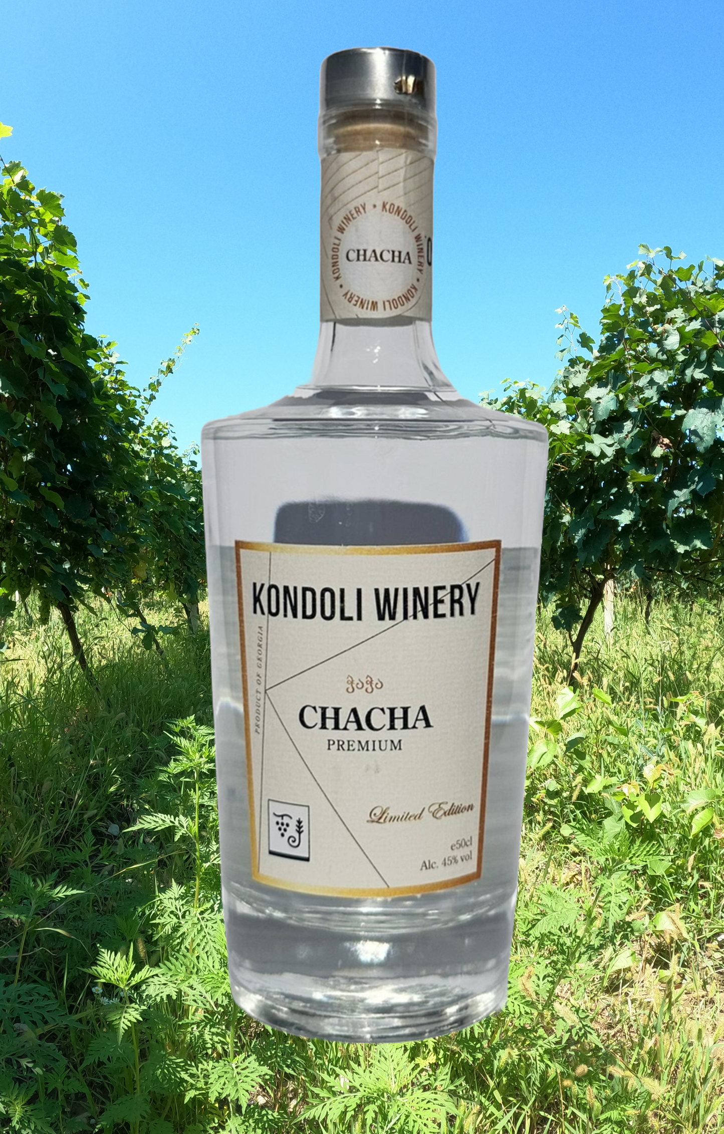Chacha, georgischer Tresterbrand 2022, 0,5 L Flasche, 45vol%
