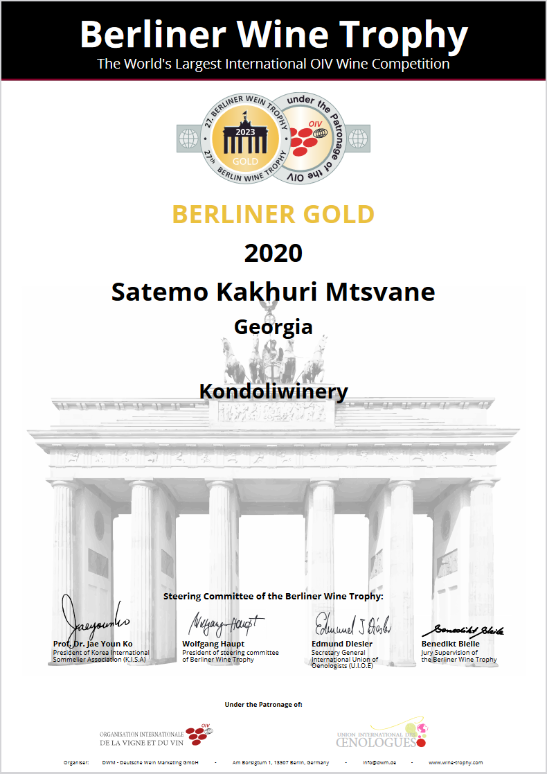Satemo Kakhuri Mtsvane 2020, Qvevriwein aus Georgien amber 0,75L