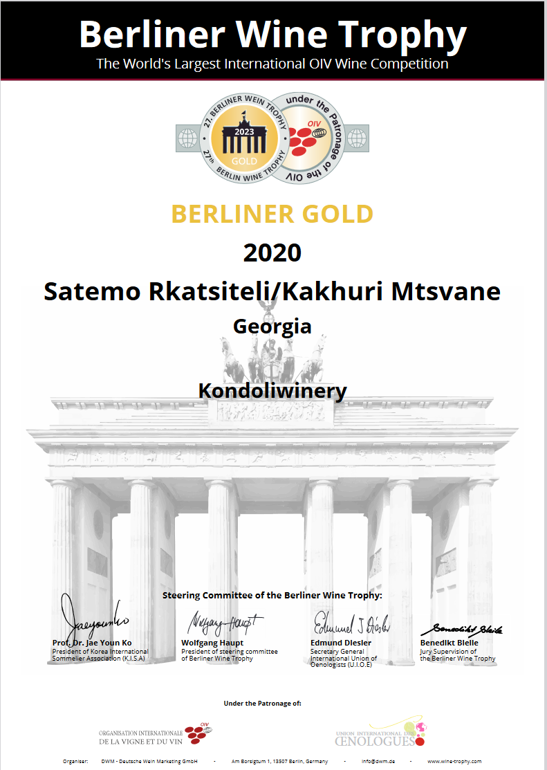 Satemo Rkatsiteli/Kakhuri Mtsvane 2020, Qvevriwein aus Georgien amber 0,75L
